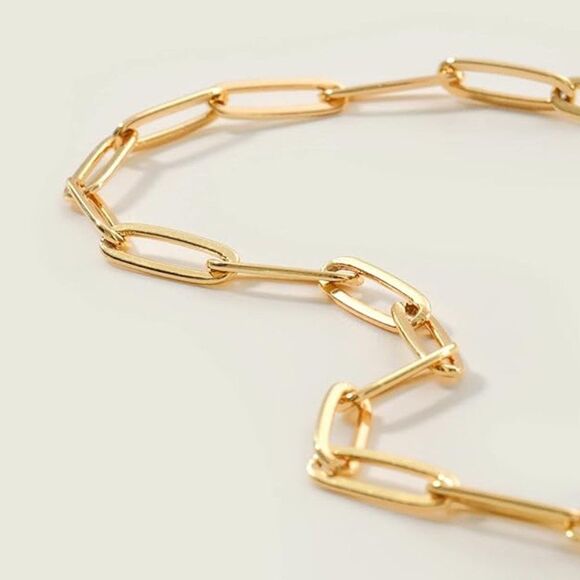 Paperclip Chain Bracelet 14K Gold Plated Paper Clip Chain Bracelet Gift for - Picture 3 of 6